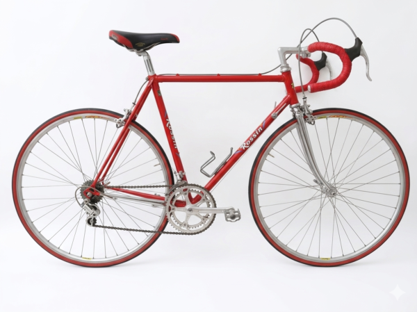 1970s Rossin vintage Italian road bicycle in original red paint with Campagnolo Nuovo Record groupset